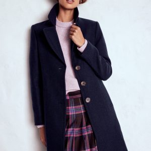 Newport Wool Coat-Navy