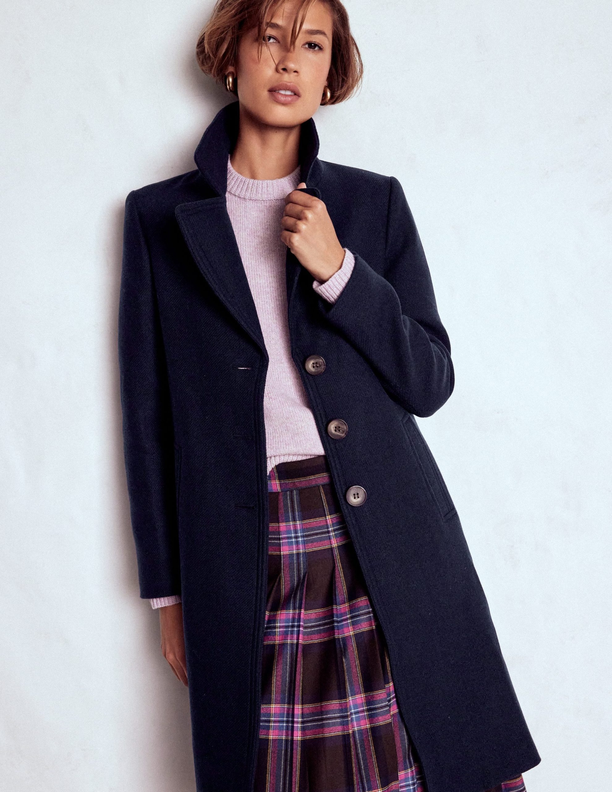 Newport Wool Coat-Navy