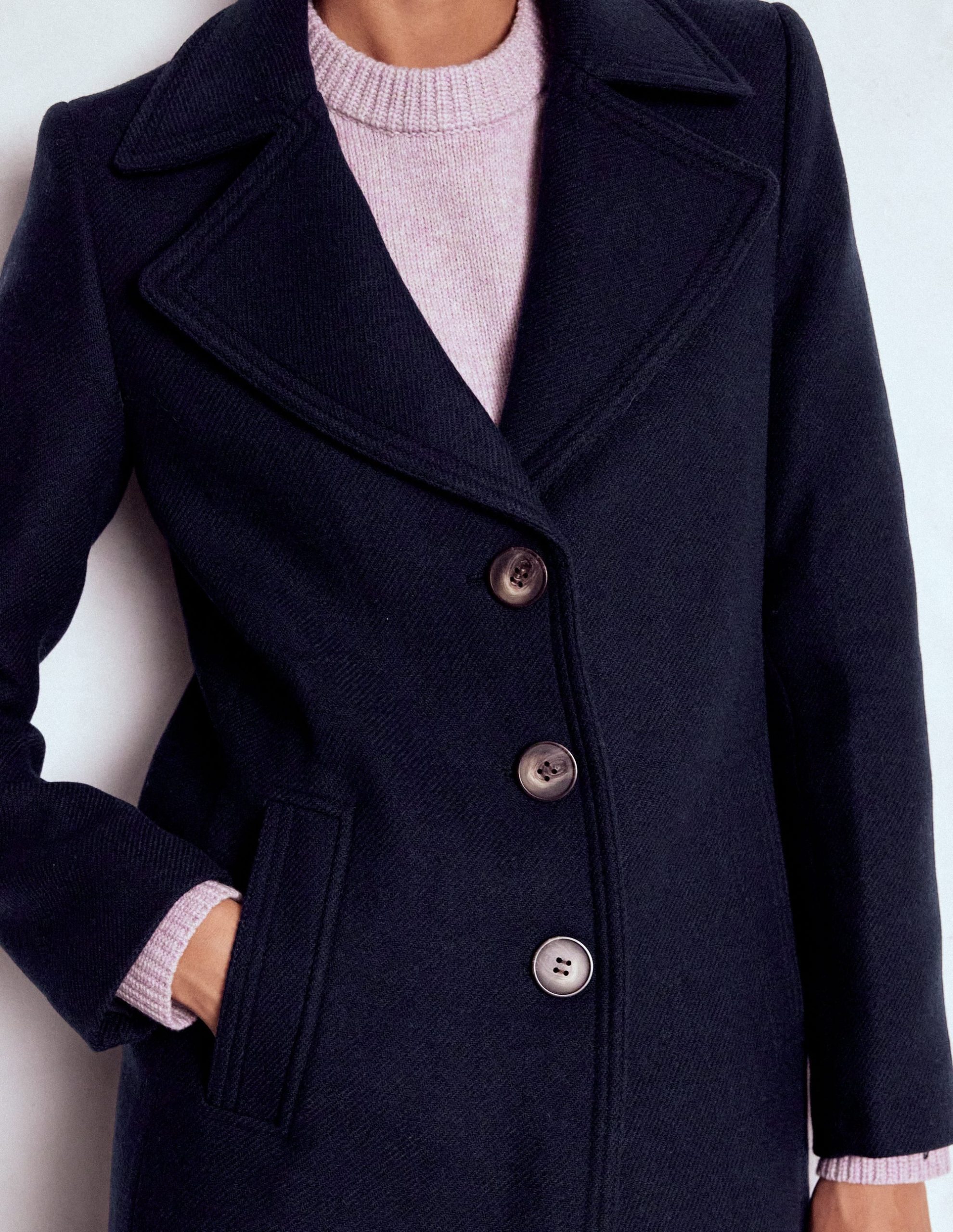 Newport Wool Coat-Navy - Image 2