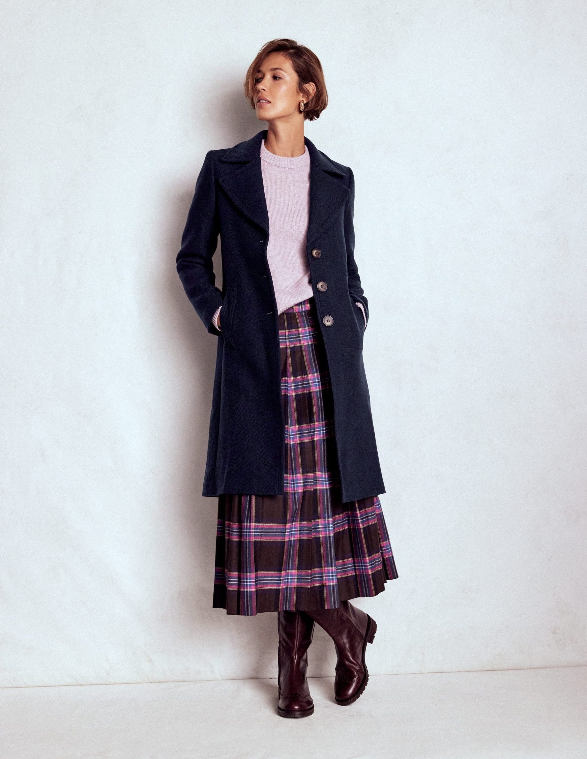 Newport Wool Coat-Navy - Image 4