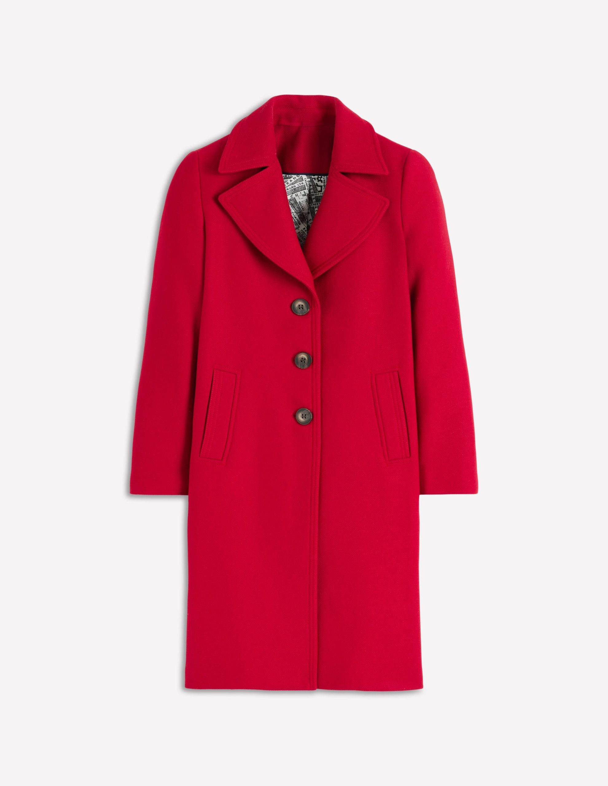 Newport Wool Coat-Cranberry Red - Image 7
