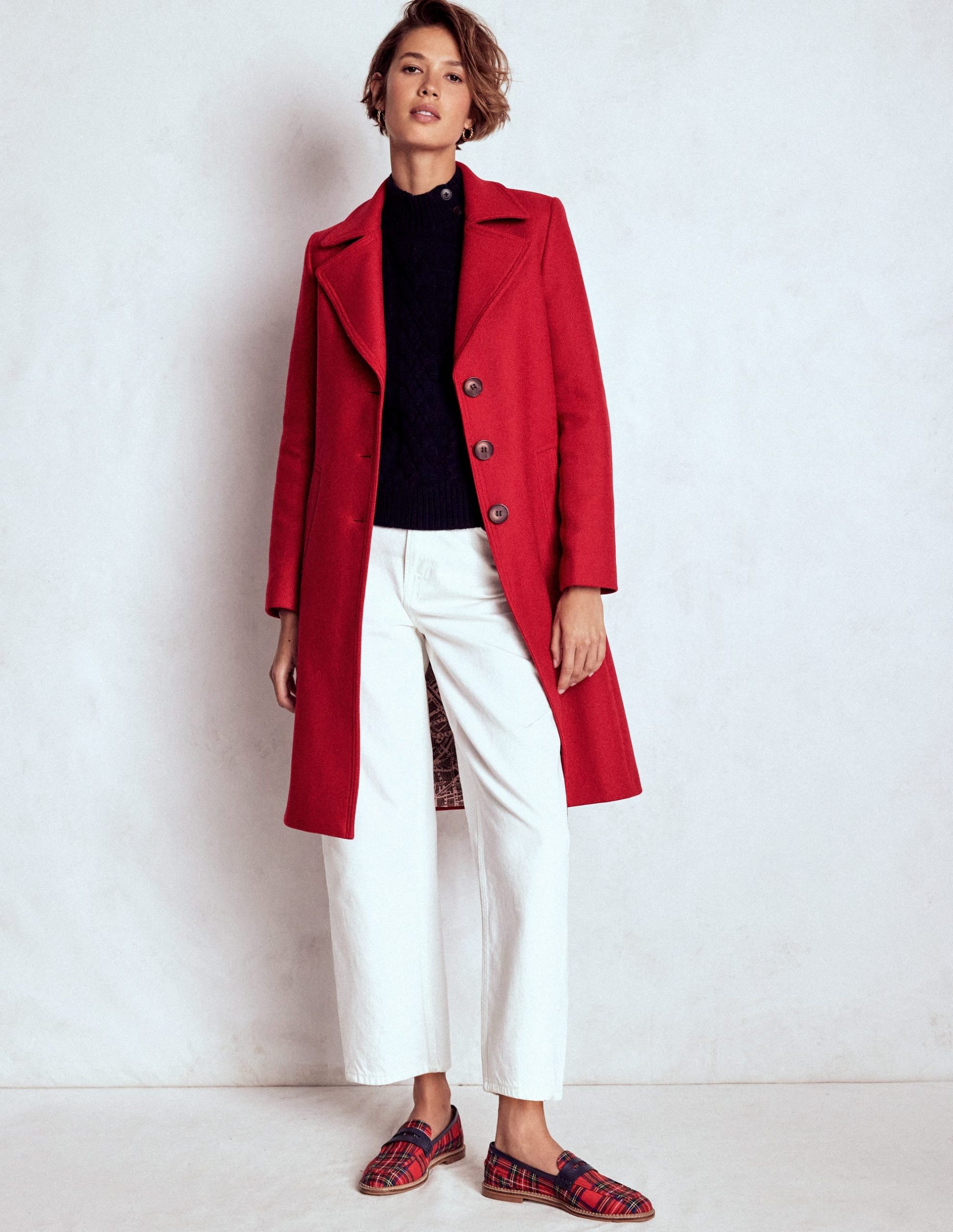 Newport Wool Coat-Cranberry Red - Image 5