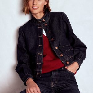 Topstitch Denim Jacket-Indigo