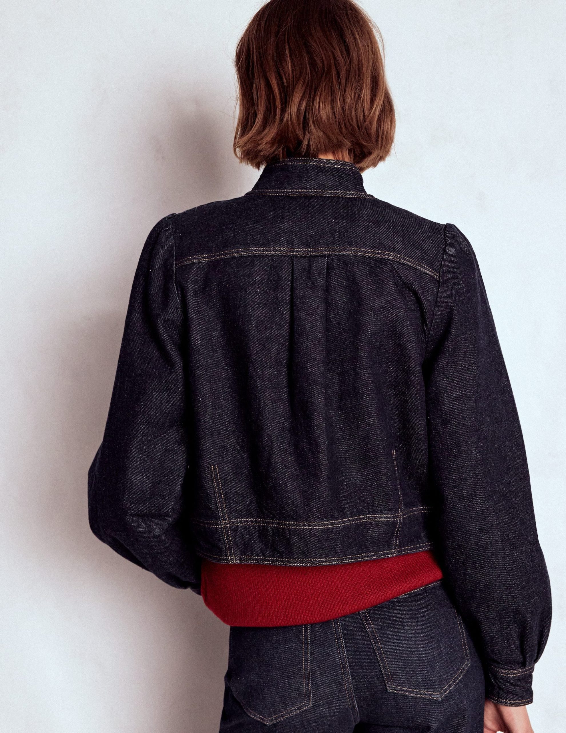 Topstitch Denim Jacket-Indigo - Image 3