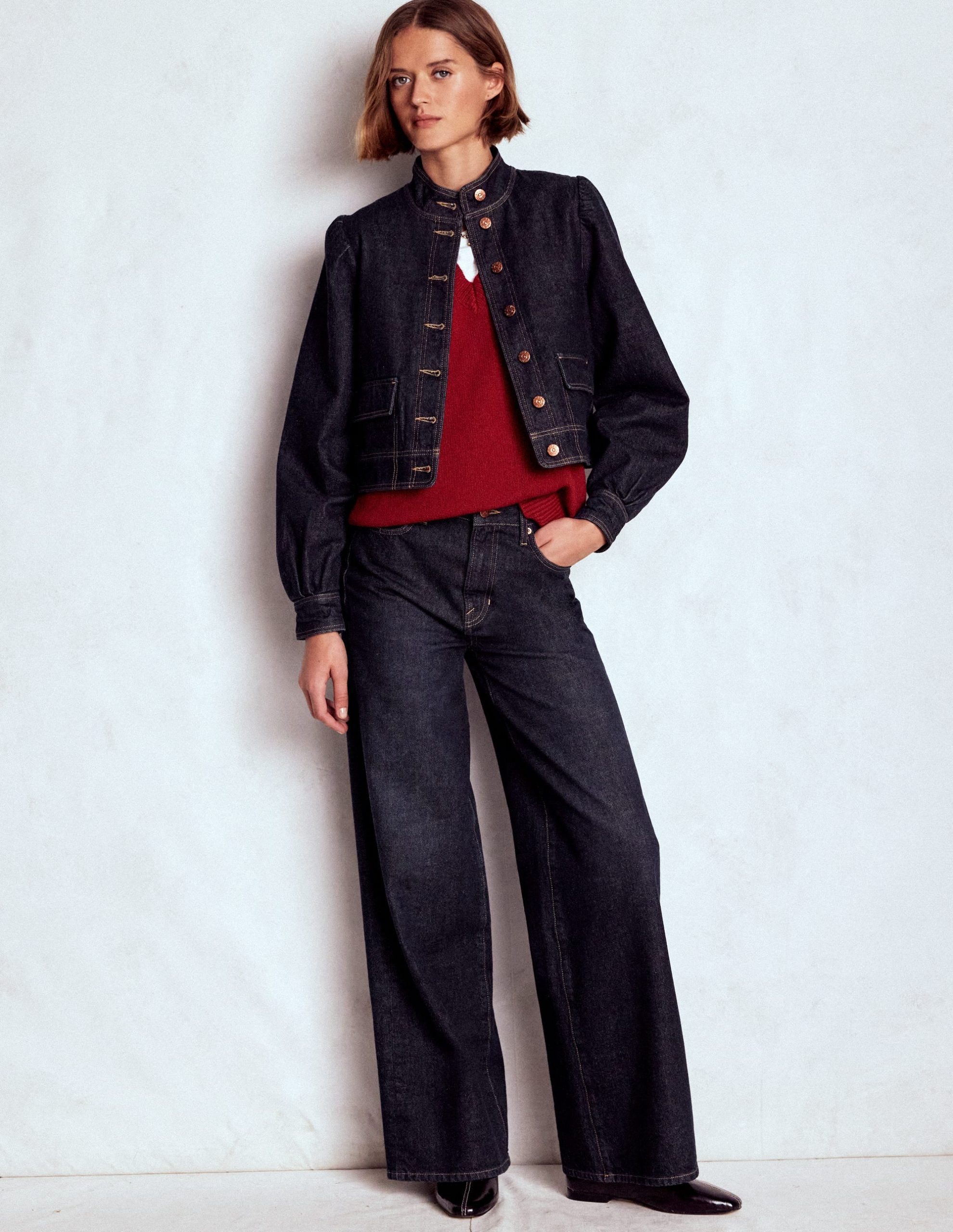 Topstitch Denim Jacket-Indigo - Image 4