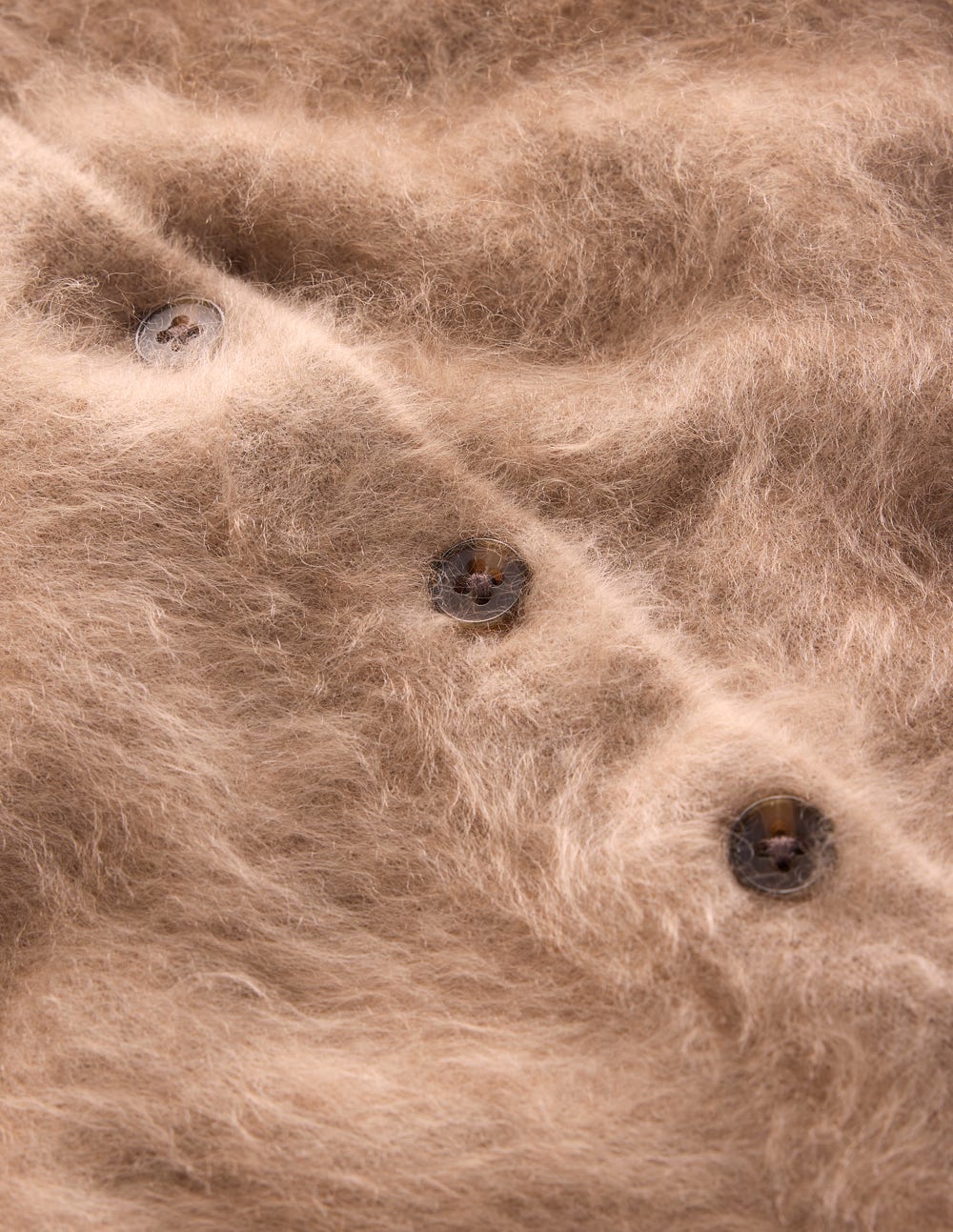 Brushed Crop Cashmere Cardigan-Dark Mink Melange - Image 7